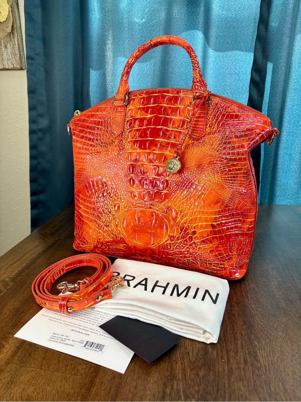 **SOLD**Brahmin EUC Lrg Duxbury - Spicy Orange - FRONT EYE - Like New - Picture 10 of 16
